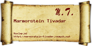 Marmorstein Tivadar névjegykártya